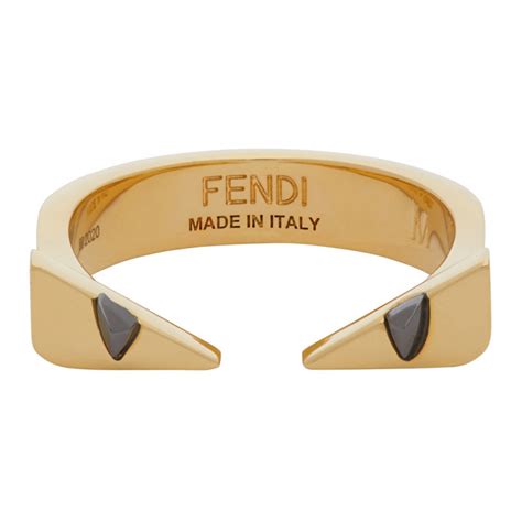 fendi gold corner bugs ring|Fendi online shopping.